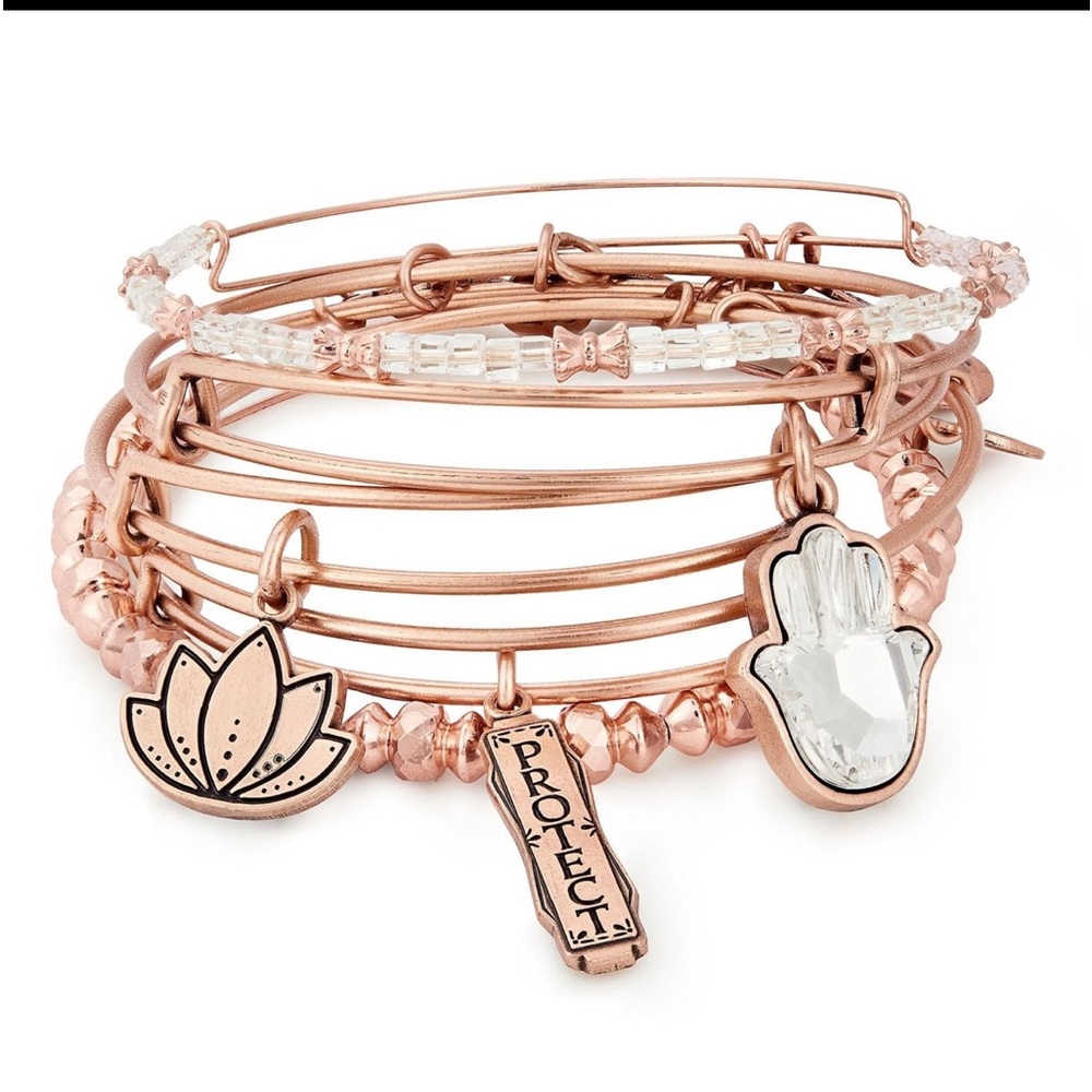 Alex and Ani ~Rose gold energy bangle bracelet set.